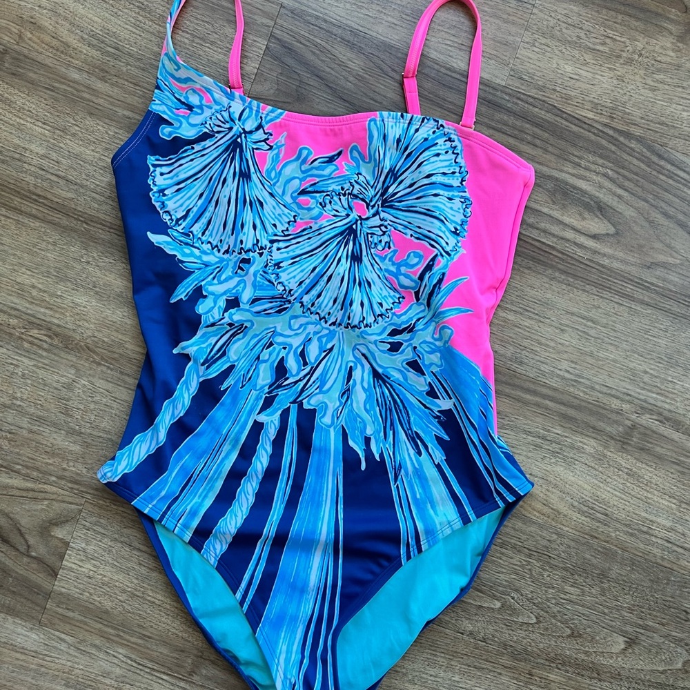 Women’s Lilly Pulitzer One Piecce Swim in Blue and Pink